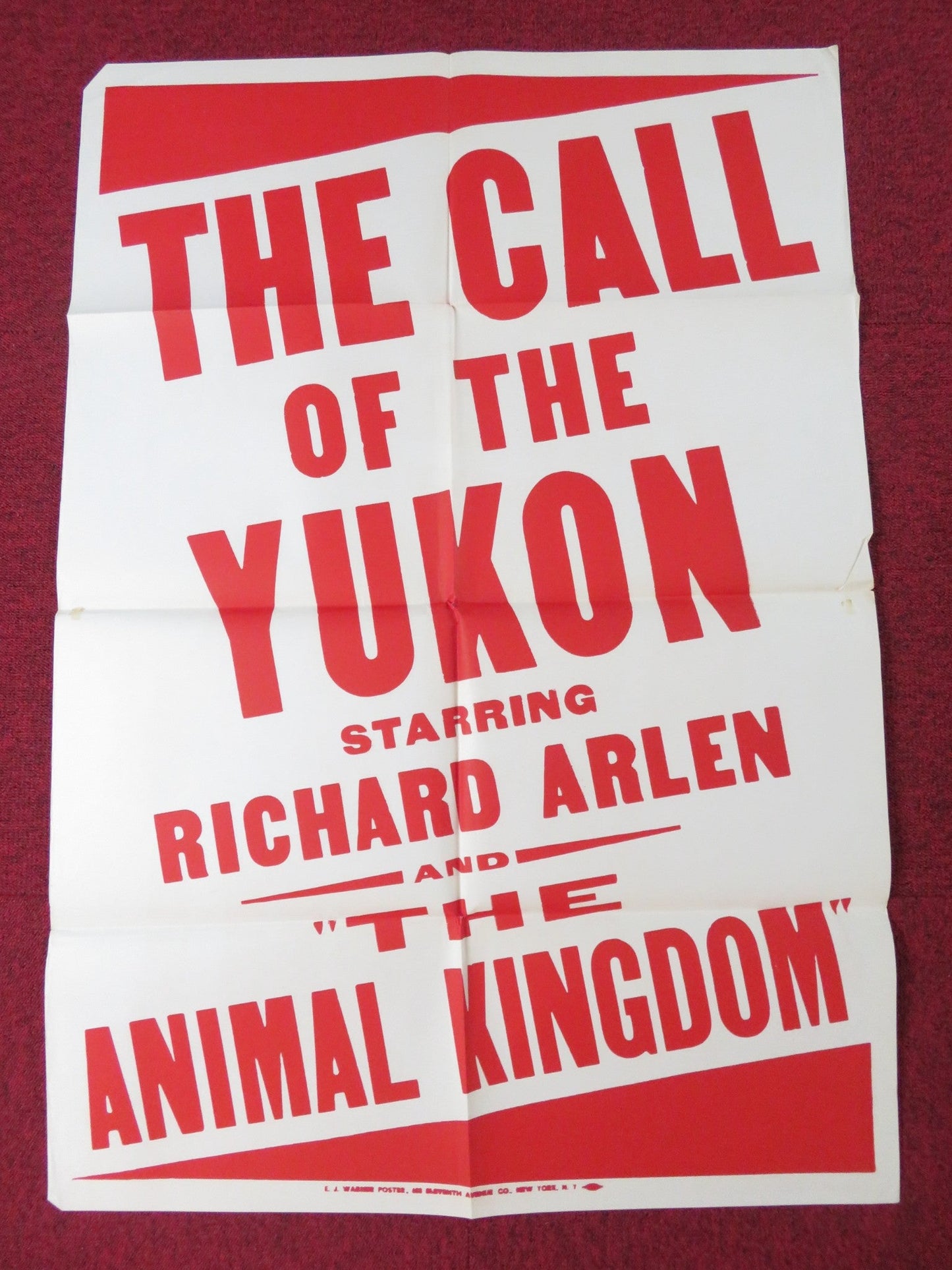 THE CALL OF THE YUKON FOLDED US ONE SHEET POSTER RICHARD ARLEN R1940 Rendezvous Cinema Movie posters
