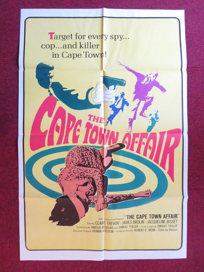 THE CAPE TOWN AFFAIR FOLDED US ONE SHEET POSTER JAMES BROLIN CLAIRE TREVOR 1967 Rendezvous Cinema Movie posters