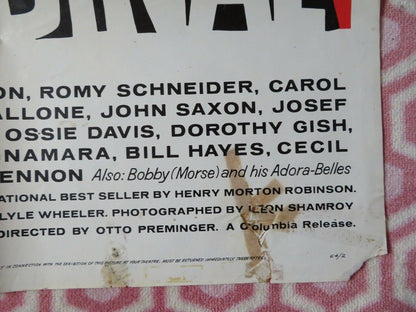 THE CARDINAL FOLDED US ONE SHEET POSTER TOM TRYON ROMY SCHNEIDER 1964 - Rendezvous Cinema