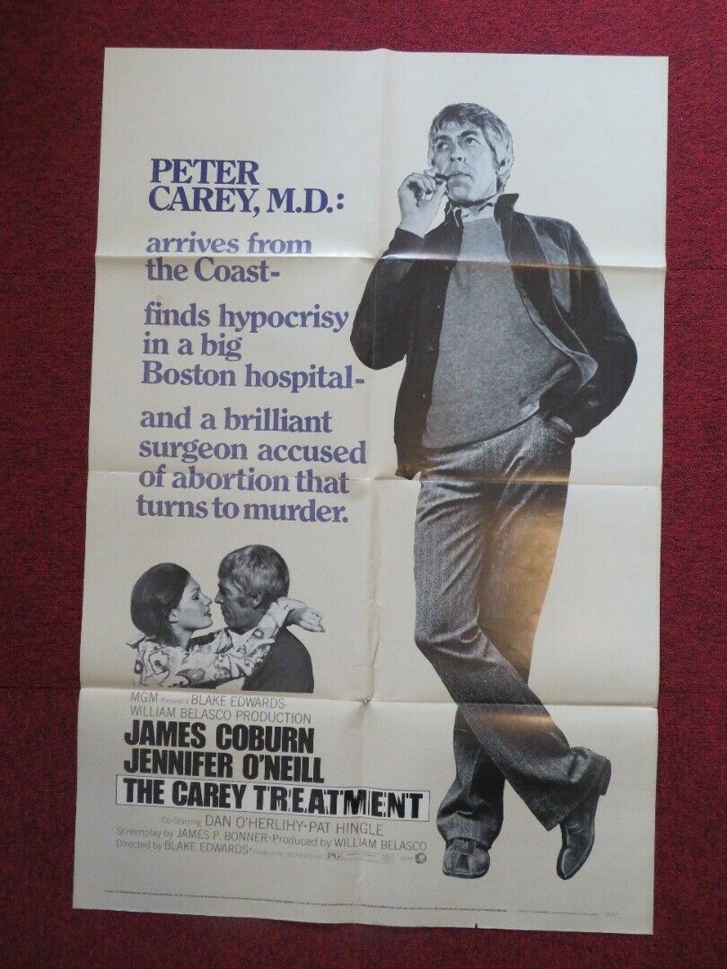 THE CAREY TREATMENT FOLDED US ONE SHEET POSTER JAMES COBURN JENIFFER O'NEILL '72 Movie posters