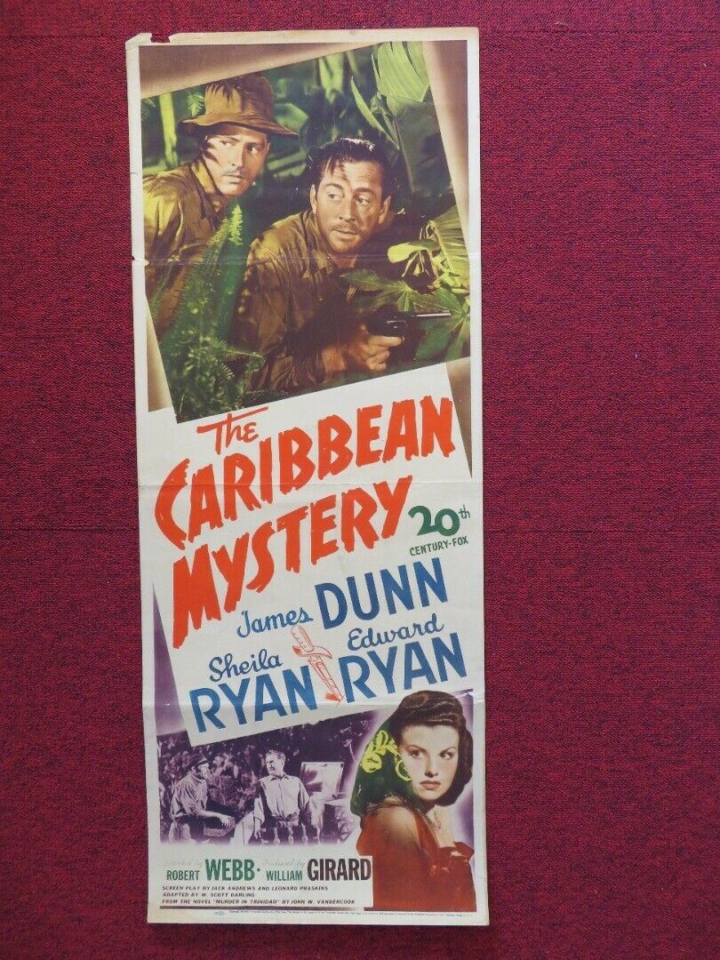 THE CARIBBEAN MYSTERY US INSERT (14"x 36") POSTER JAMES DUNN SHEILA RYAN 1945 Movie posters