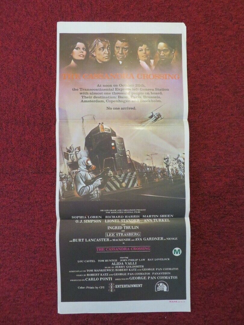 THE CASSANDRA CROSSING FOLDED AUSTRALIAN DAYBILL POSTER SOPHIA LOREN 1976 Movie posters