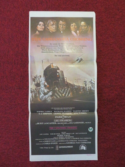 THE CASSANDRA CROSSING FOLDED AUSTRALIAN DAYBILL POSTER SOPHIA LOREN 1976 Movie posters