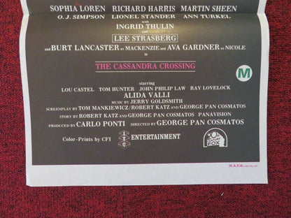 THE CASSANDRA CROSSING FOLDED AUSTRALIAN DAYBILL POSTER SOPHIA LOREN 1976 Movie posters