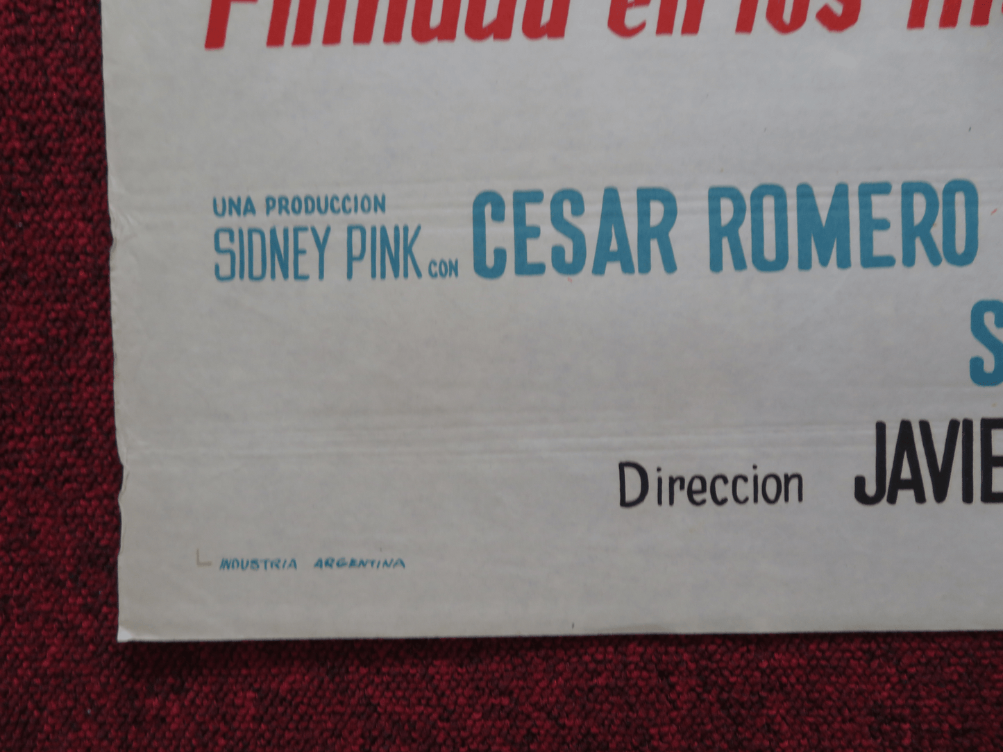 THE CASTILIAN FOLDED ARGENTINA ONE SHEET POSTER FRANKIE AVALON E. SANTONI 1963 Rendezvous Cinema Movie posters
