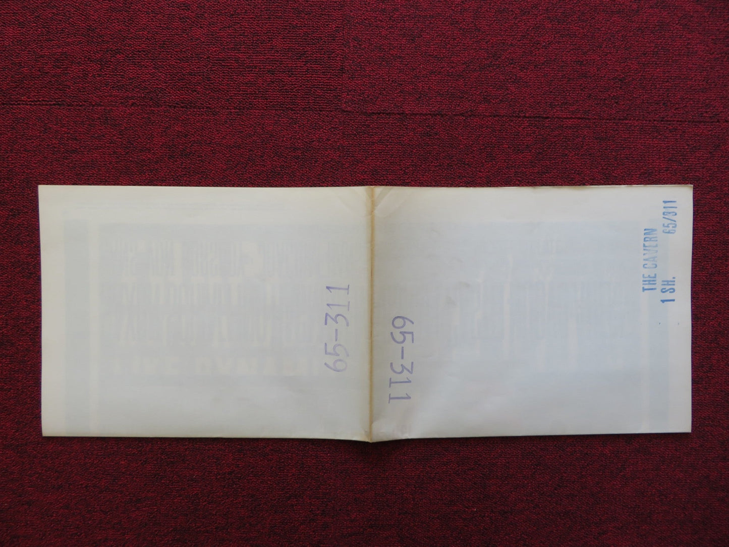 THE CAVERN FOLDED US ONE SHEET POSTER JOHN SAXON ROSANNA SCHIAFFINO 1965 Rendezvous Cinema Movie posters