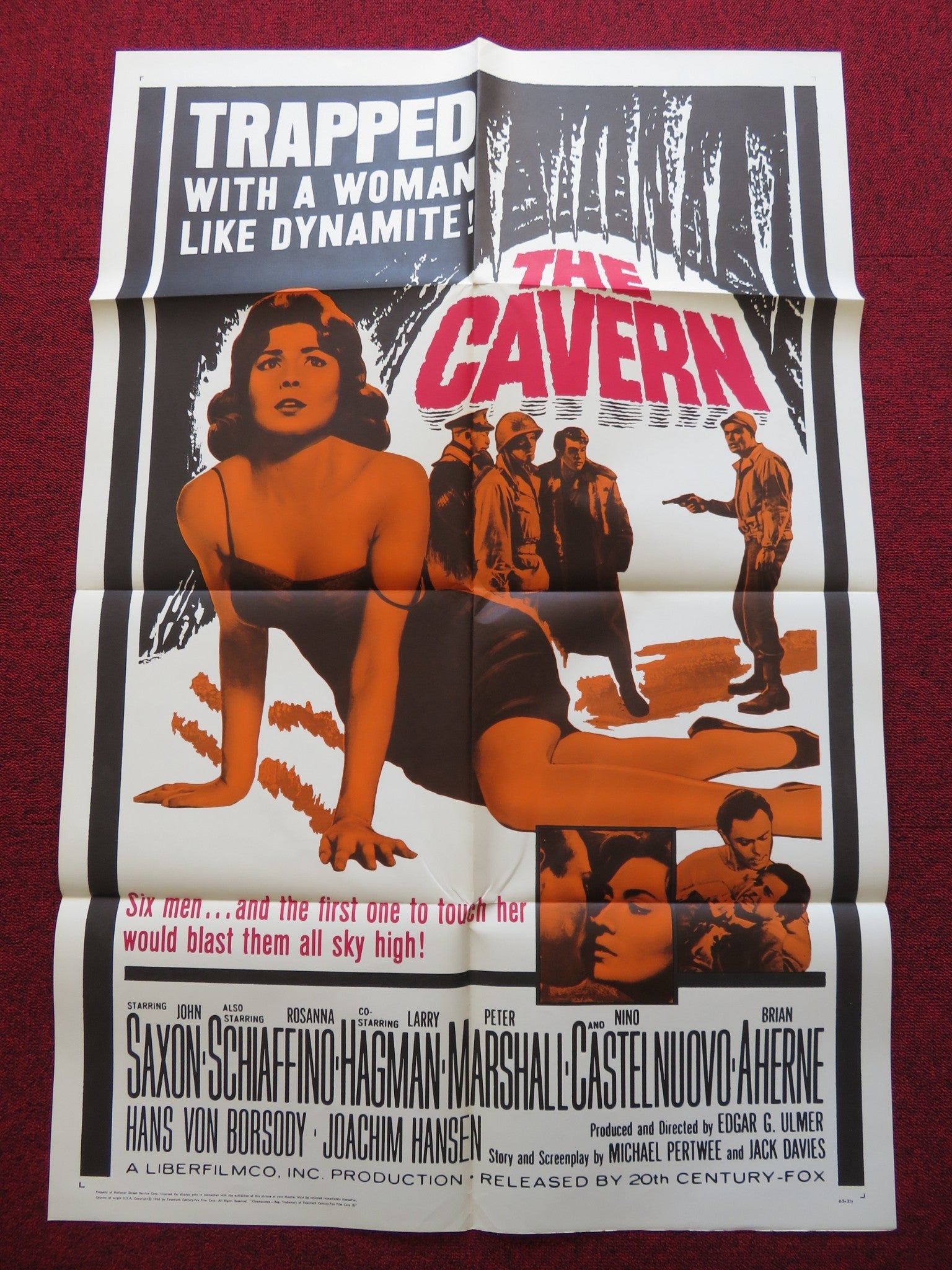 THE CAVERN FOLDED US ONE SHEET POSTER JOHN SAXON ROSANNA SCHIAFFINO 1965 Rendezvous Cinema Movie posters