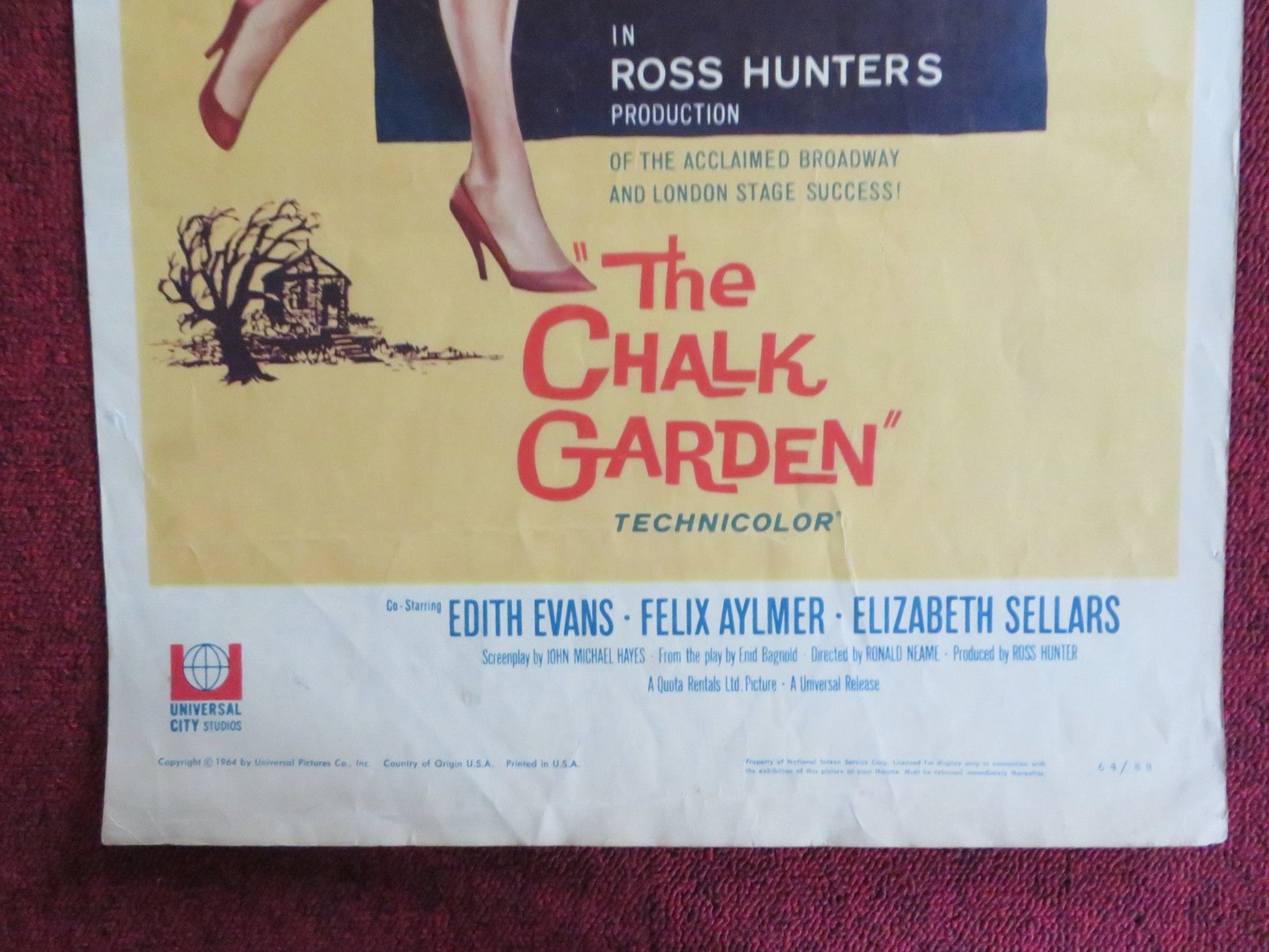 THE CHALK GARDEN US INSERT (14"x 36") POSTER DEBORAH KERR HAYLEY MILLS 1964 Rendezvous Cinema Movie posters
