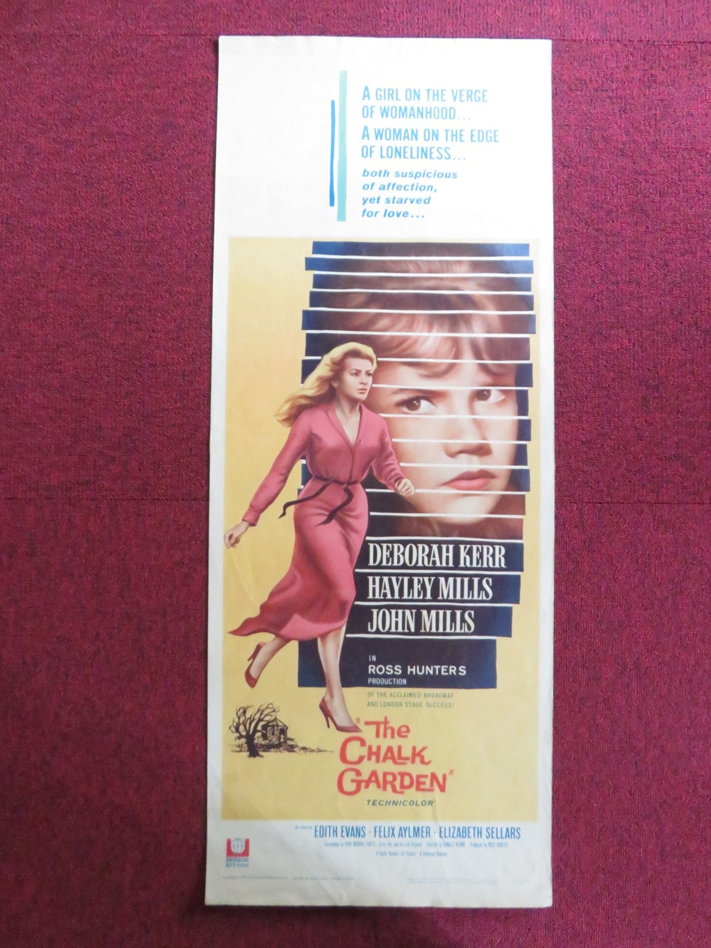 THE CHALK GARDEN US INSERT (14"x 36") POSTER DEBORAH KERR HAYLEY MILLS 1964 Rendezvous Cinema Movie posters