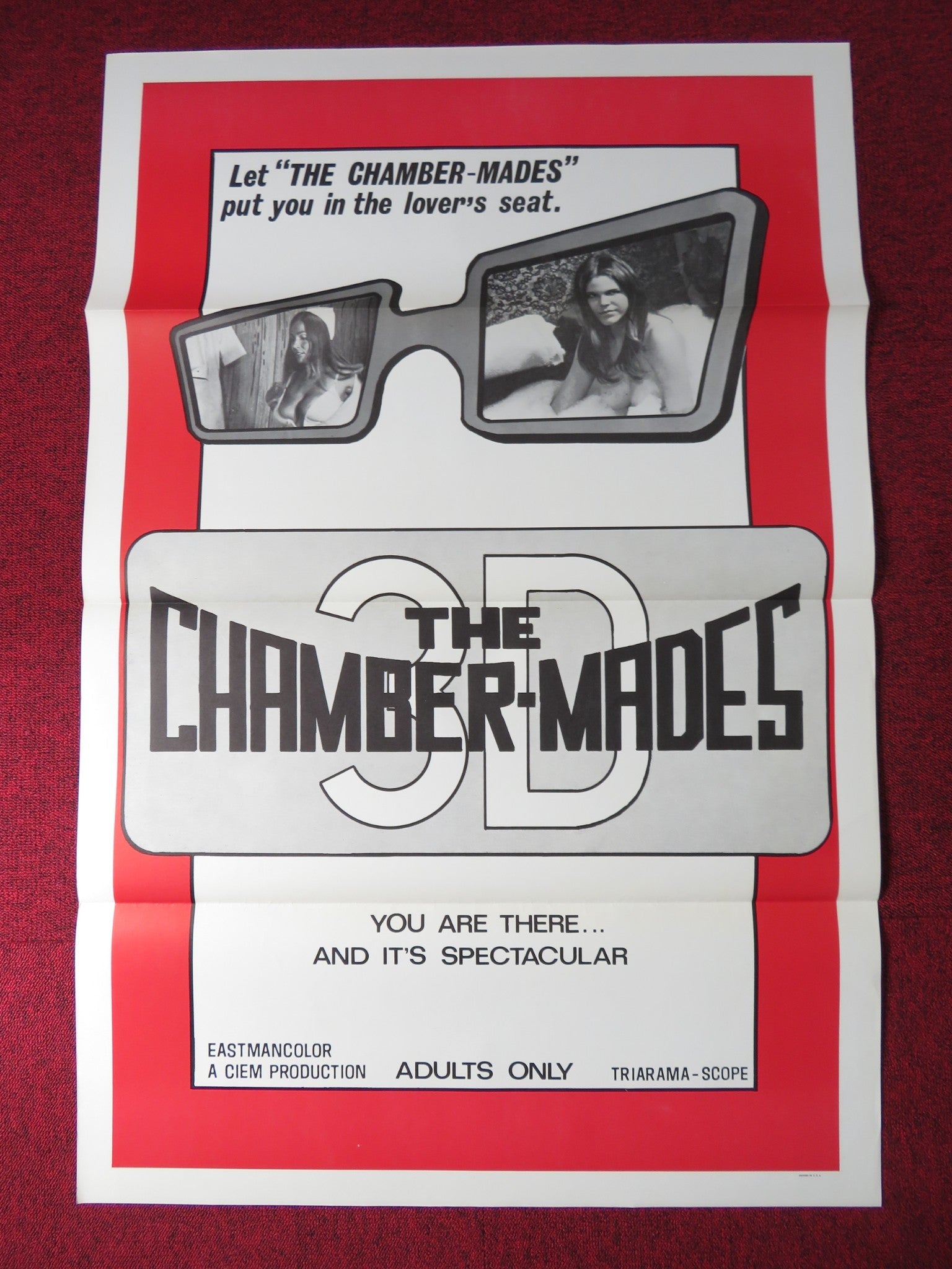 THE CHAMBER - MADES US TRI FOLDED ONE SHEET ROLLED POSTER USCHI DIGARD 1971 Rendezvous Cinema Movie posters