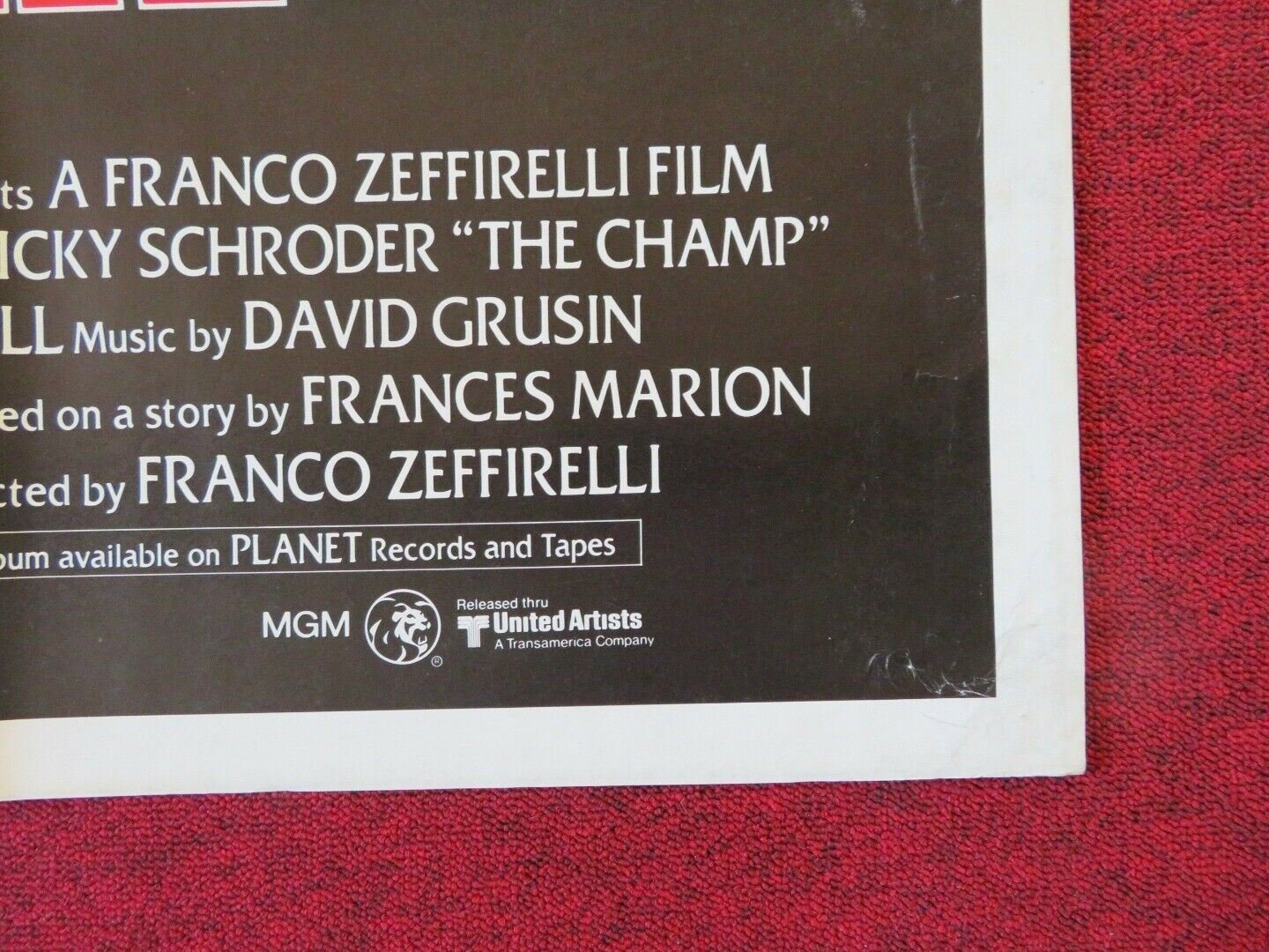 THE CHAMP FOLDED US ONE SHEET POSTER FRANCO ZEFFIRELLI 1979 Movie posters