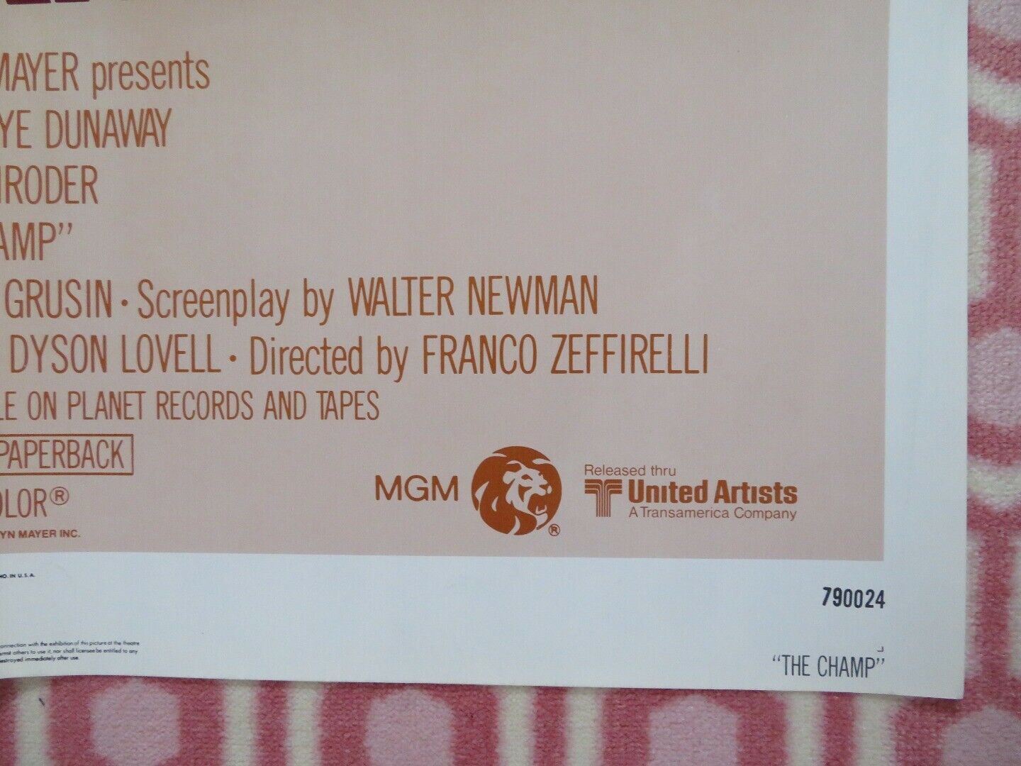 THE CHAMP FOLDED US ONE SHEET POSTER JON VOIGHT FAYE DUNAWAY 1979 Movie posters