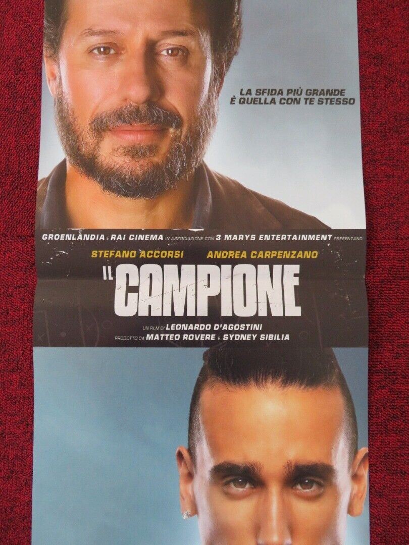 THE CHAMPION ITALIAN LOCANDINA (26.5"x12.5") POSTER STEFANO ACCORSI 2019 Rendezvous Cinema Movie posters