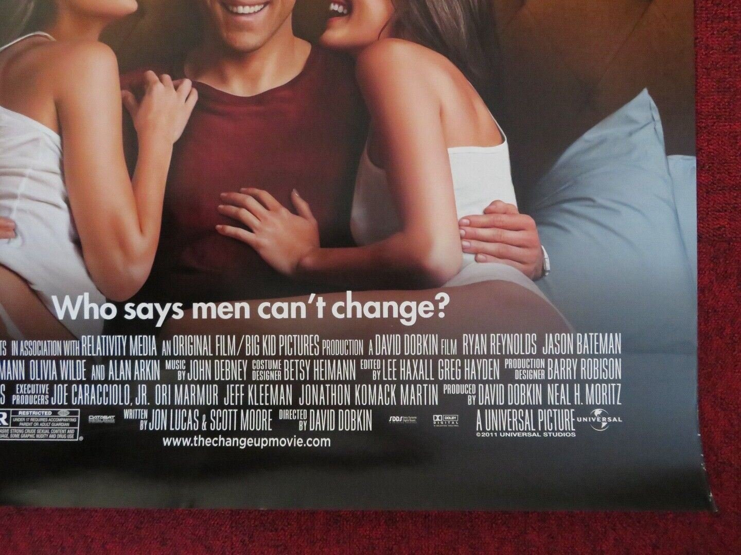 THE CHANGE UP US ONE SHEET ROLLED POSTER RYAN REYNOLDS JASON BATEMAN 2011 Movie posters