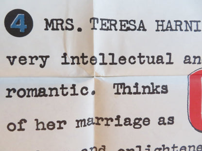 THE CHAPMAN REPORT FOLDED US ONE SHEET POSTER EFREM ZIMBALIST JR. 1962 Rendezvous Cinema Movie posters