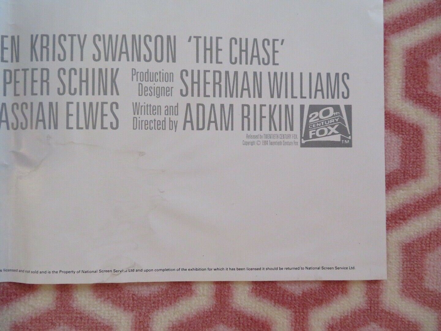 THE CHASE BRITISH QUAD(30 x 40)POSTER CHARLIE SHEEN KRISTY SWANSON HENRY ROLLINS Movie posters