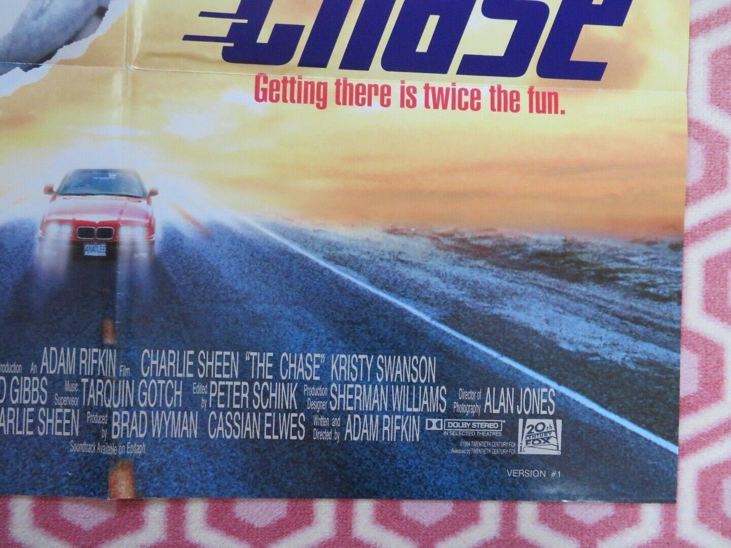 THE CHASE US ONE SHEET POSTER CHARLIE SHEEN 1994 VERSION 1 Movie posters