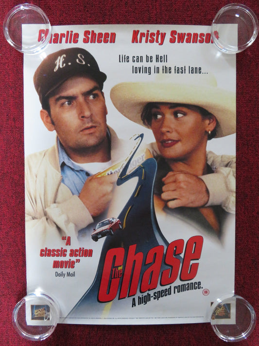 THE CHASE VHS VIDEO POSTER CHARLIE SHEEN KRISTY SWANSON 1994 Rendezvous Cinema Movie posters