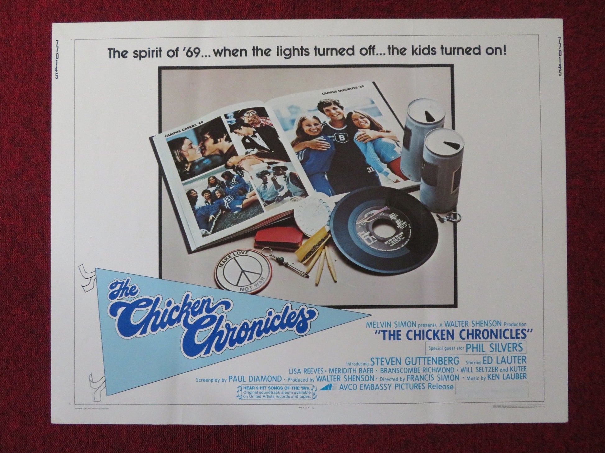 THE CHICKEN CHRONICLES US HALF SHEET (22"x 28") POSTER STEVEN GUTTENBERG 1977 Rendezvous Cinema Movie posters