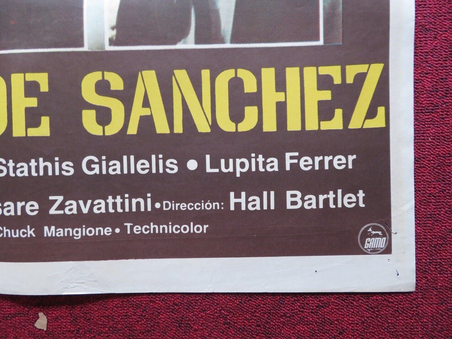 THE CHILDREN OF SANCHEZ FOLDED ARGENTINA ONE SHEET POSTER ANTHONY QUINN 1978 - Rendezvous Cinema
