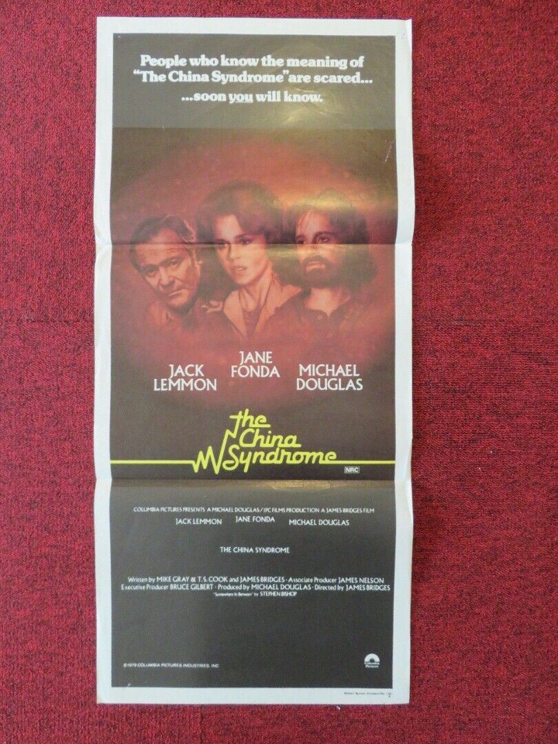 THE CHINA SYNDROME FOLDED AUSTRALIAN DAYBILL POSTER Jane Fonda Jack Lemmon 1979 Movie posters