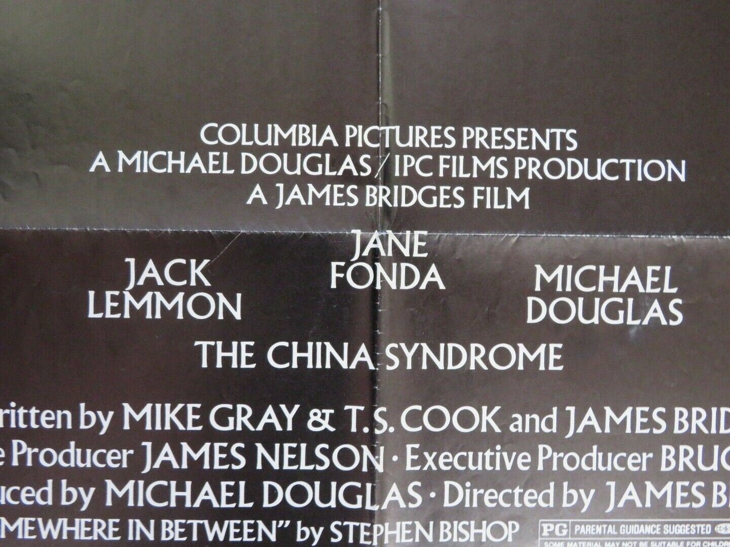 THE CHINA SYNDROME FOLDED US ONE SHEET POSTER JACK LEMMON JANE FONDA 1979 Movie posters