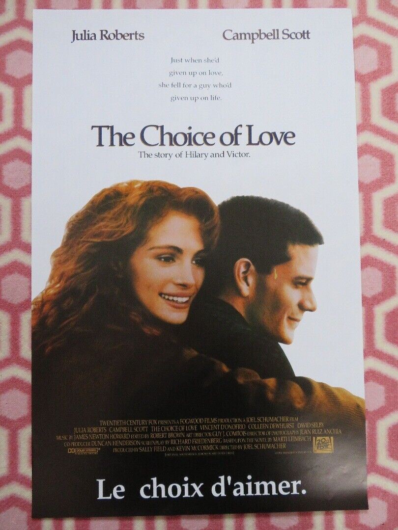 THE CHOICE OF LOVE / DYING LOVE BELGIUM (22.5"x 14.5") POSTER JULIA ROBERTS 1991 Movie posters