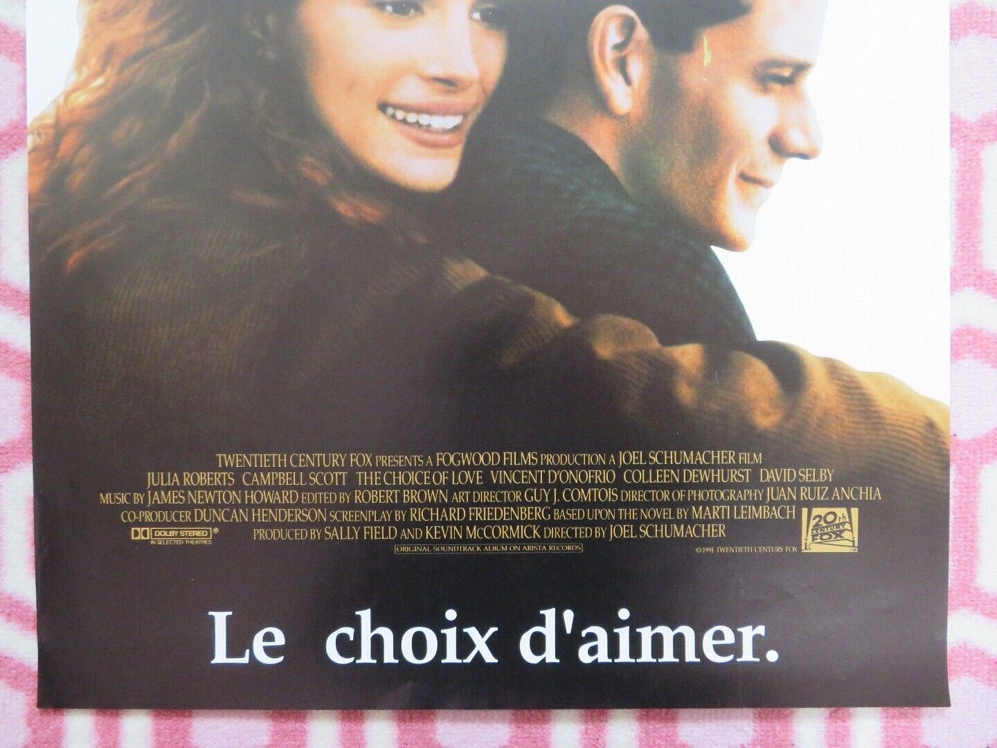 THE CHOICE OF LOVE / DYING LOVE BELGIUM (22.5"x 14.5") POSTER JULIA ROBERTS 1991 Movie posters