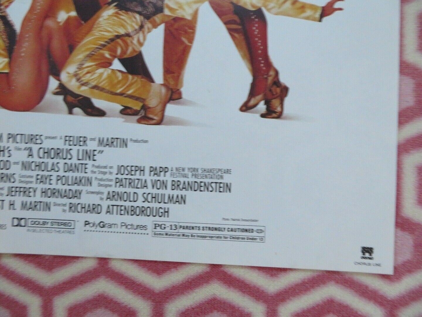 THE CHORUS LINE THE MOVIE US ONE SHEET POSTER RICHARD ATTENBROUGH '85 Movie posters