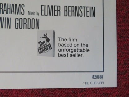 THE CHOSEN FOLDED US ONE SHEET POSTER BARRY MILLER ROD STEIGER 1981 Movie posters