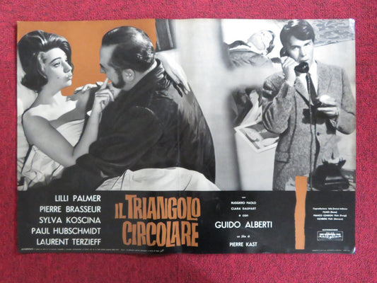 THE CIRCULAR TRIANGLE - C ITALIAN FOTOBUSTA POSTER LILLI PALMER P. BRASSEUR 1964 Rendezvous Cinema Movie posters