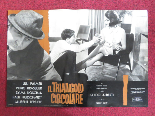 THE CIRCULAR TRIANGLE - G ITALIAN FOTOBUSTA POSTER LILLI PALMER P. BRASSEUR 1964 Rendezvous Cinema Movie posters