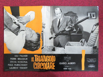 THE CIRCULAR TRIANGLE - H ITALIAN FOTOBUSTA POSTER LILLI PALMER P. BRASSEUR 1964 Rendezvous Cinema Movie posters
