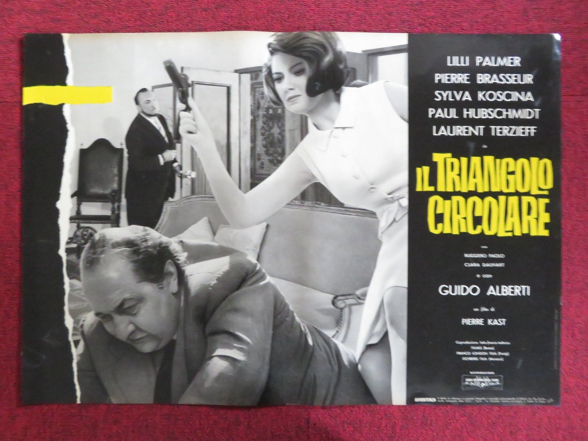 THE CIRCULAR TRIANGLE - J ITALIAN FOTOBUSTA POSTER LILLI PALMER P. BRASSEUR 1964 Rendezvous Cinema Movie posters