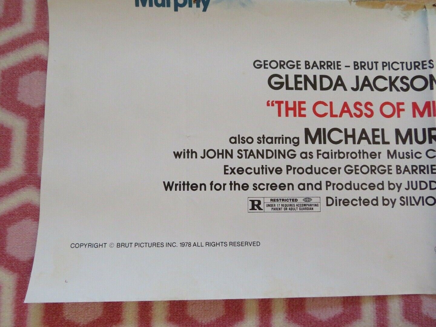 THE CLASS OF MISS MACMICHAEL US ONE SHEET POSTER GLENDA JACKSON 1978 Movie posters