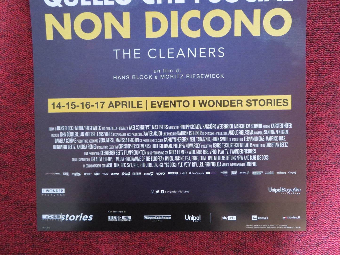 THE CLEANERS ITALIAN LOCANDINA POSTER MARK ZUCKERBERG DONALD TRUMP 2018 Rendezvous Cinema Movie posters