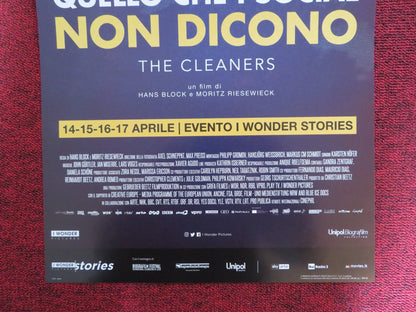 THE CLEANERS ITALIAN LOCANDINA POSTER MARK ZUCKERBERG DONALD TRUMP 2018 Rendezvous Cinema Movie posters