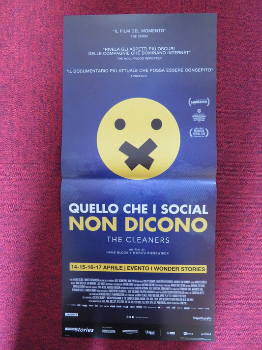 THE CLEANERS ITALIAN LOCANDINA POSTER MARK ZUCKERBERG DONALD TRUMP 2018 Rendezvous Cinema Movie posters