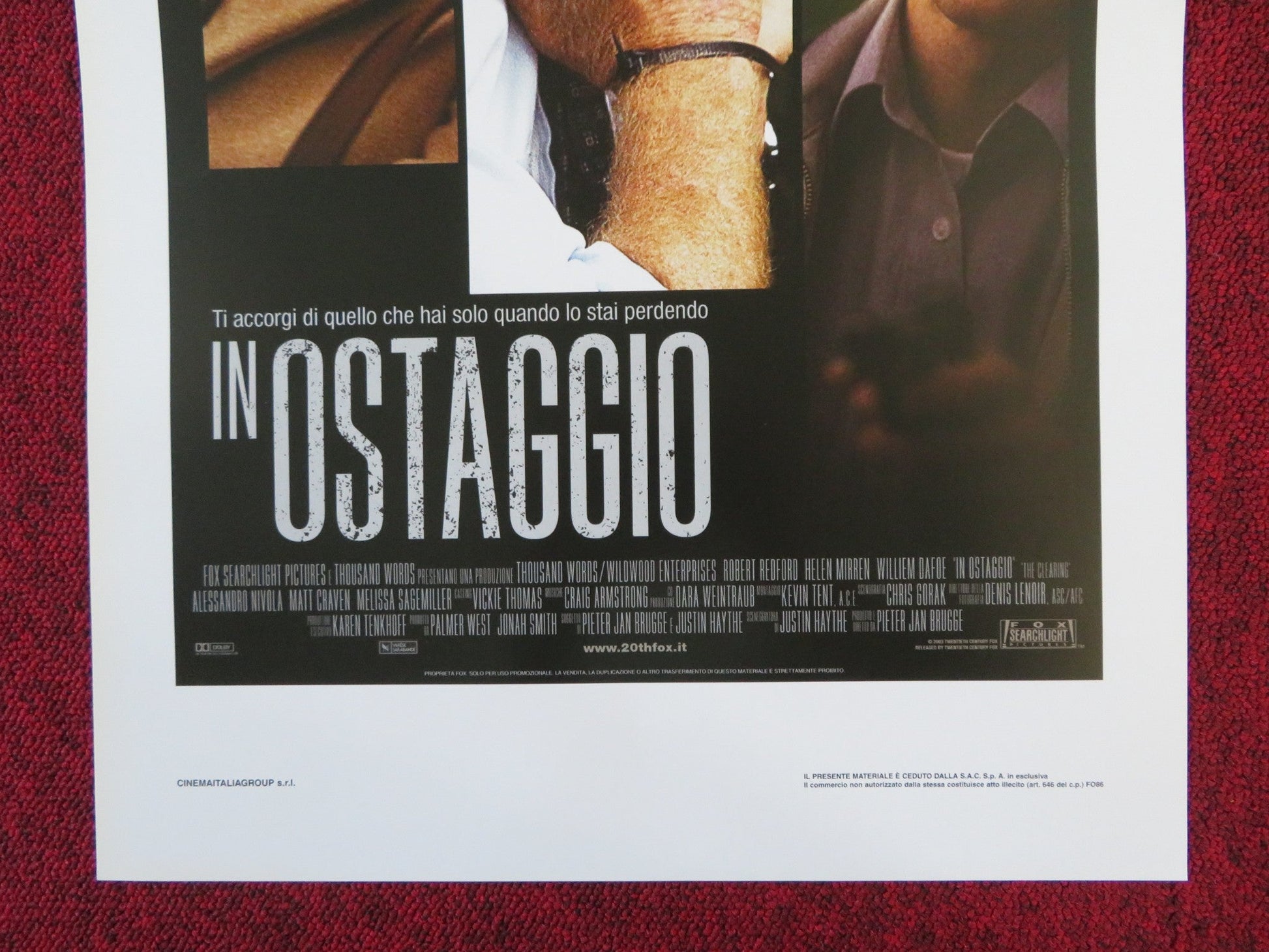 THE CLEARING ITALIAN LOCANDINA POSTER ROBERT REDFORD HELEN MIRREN 2004 Rendezvous Cinema Movie posters