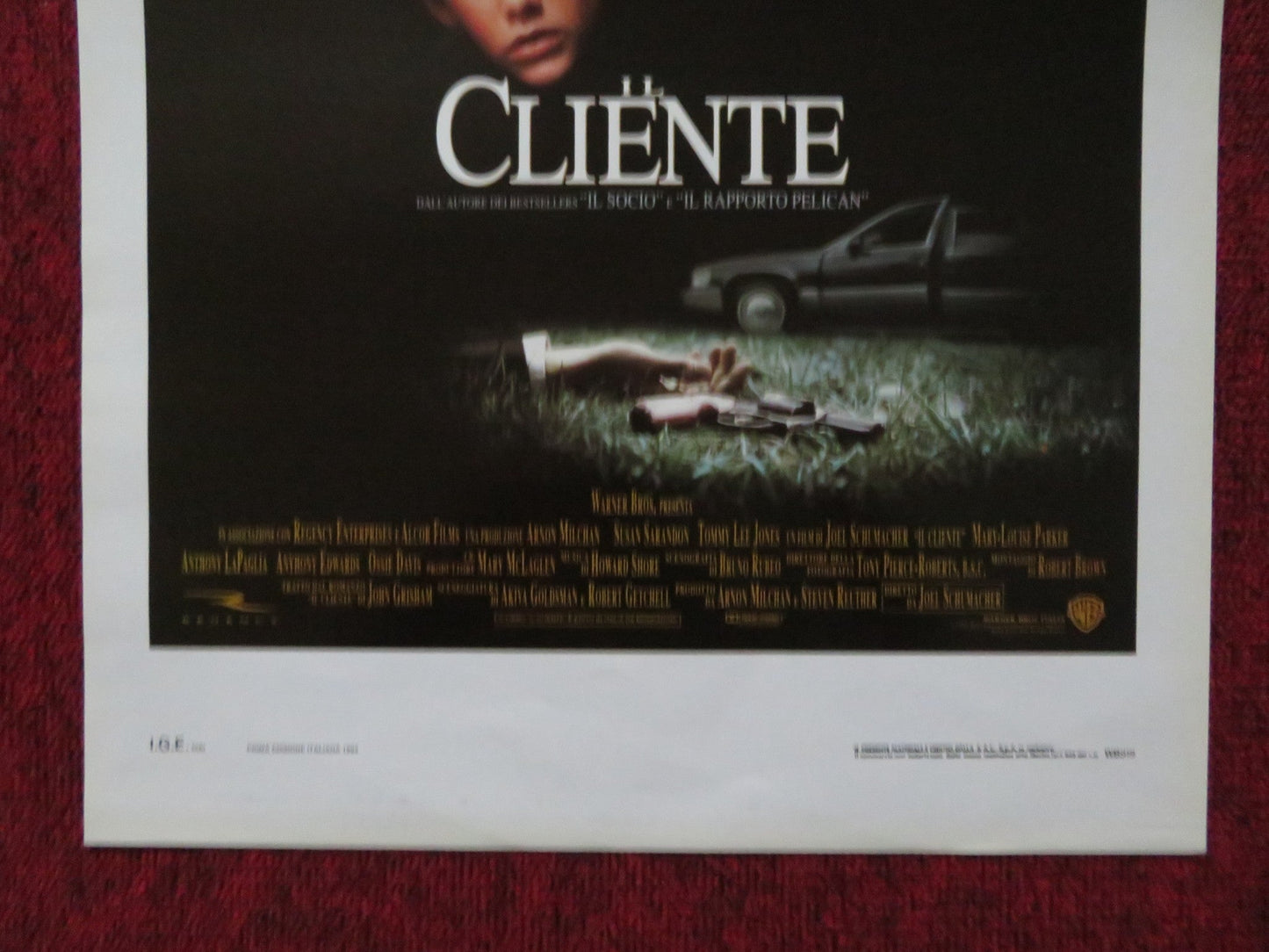 THE CLIENT ITALIAN LOCANDINA POSTER TOMMY LEE JONES SUSAN SARANDON 1994 Rendezvous Cinema Movie posters