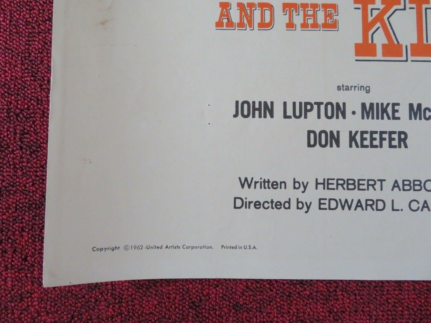 THE CLOWN AND THE KID US HALF SHEET (22"x 28") POSTER JOHN LUPTON 1962 Movie posters