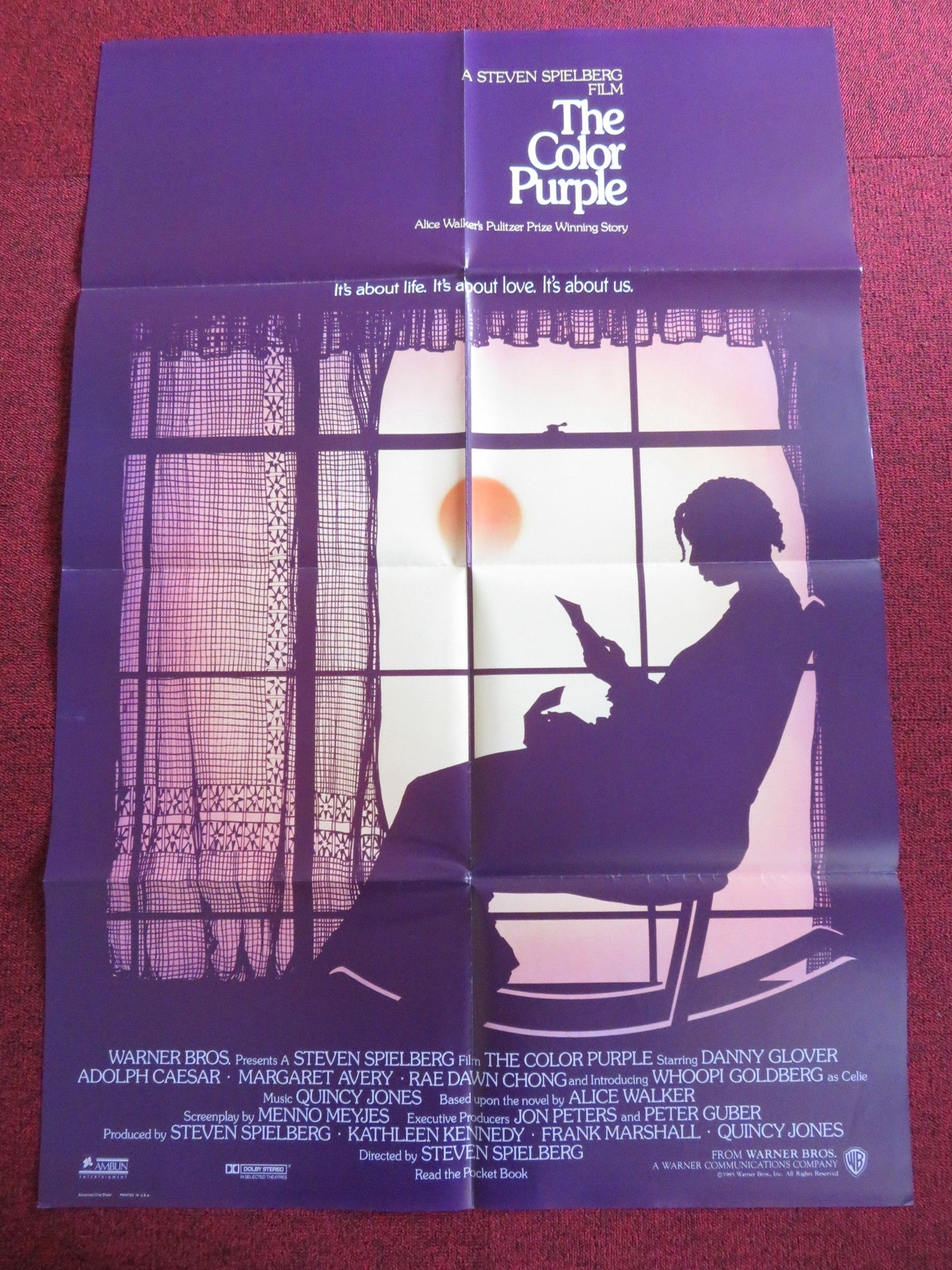 THE COLOR PURPLE FOLDED US ONE SHEET POSTER SPIELBERG WHOOPI GOLDBERG 1985 Rendezvous Cinema Movie posters