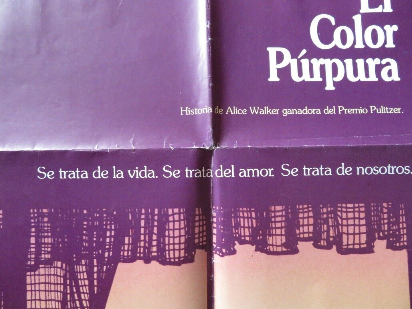 THE COLOR PURPLE SPANISH ONE SHEET FOLDED POSTER SPIELBERG DANNY GLOVER 1985 Movie posters