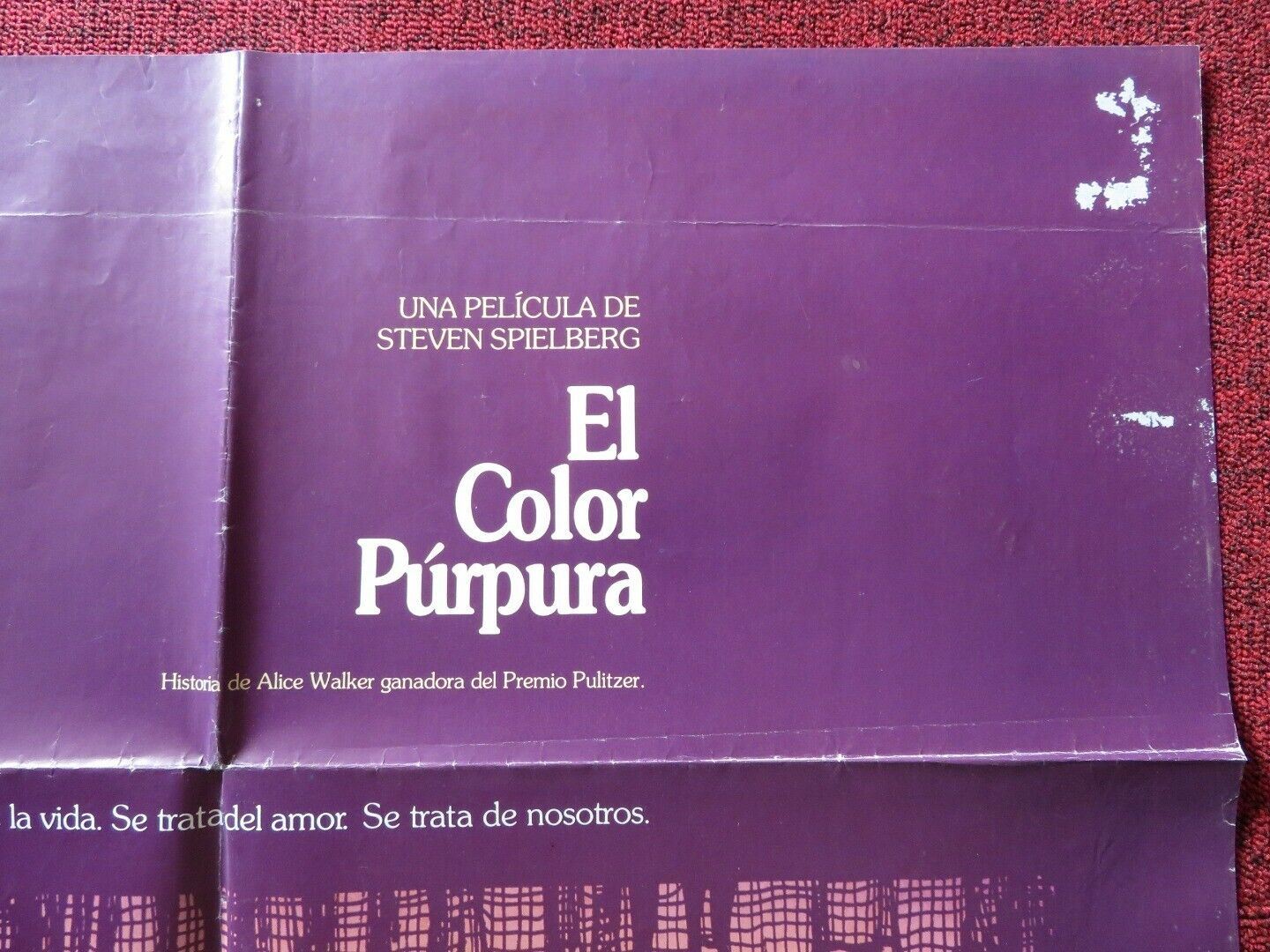 THE COLOR PURPLE SPANISH ONE SHEET FOLDED POSTER SPIELBERG DANNY GLOVER 1985 Movie posters
