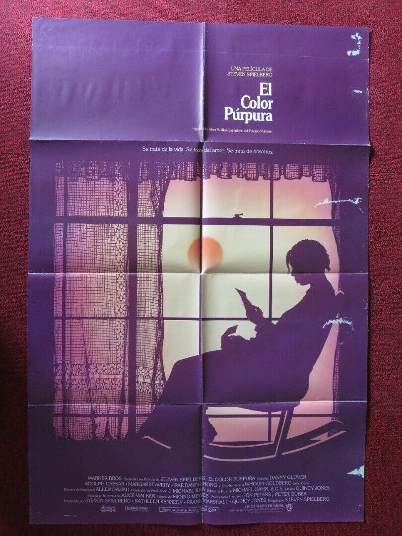 THE COLOR PURPLE SPANISH ONE SHEET FOLDED POSTER SPIELBERG DANNY GLOVER 1985 Movie posters