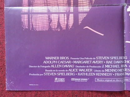 THE COLOR PURPLE SPANISH ONE SHEET FOLDED POSTER SPIELBERG DANNY GLOVER 1985 Movie posters