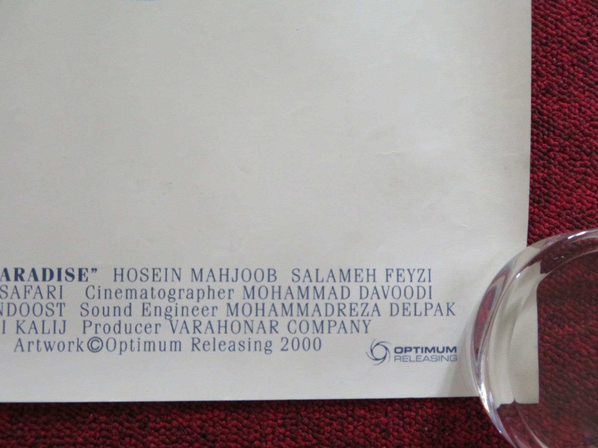 THE COLOUR OF PARADISE UK QUAD (30"x 40") ROLLED POSTER HOSSEIN MAHJOUB 1999 Rendezvous Cinema Movie posters