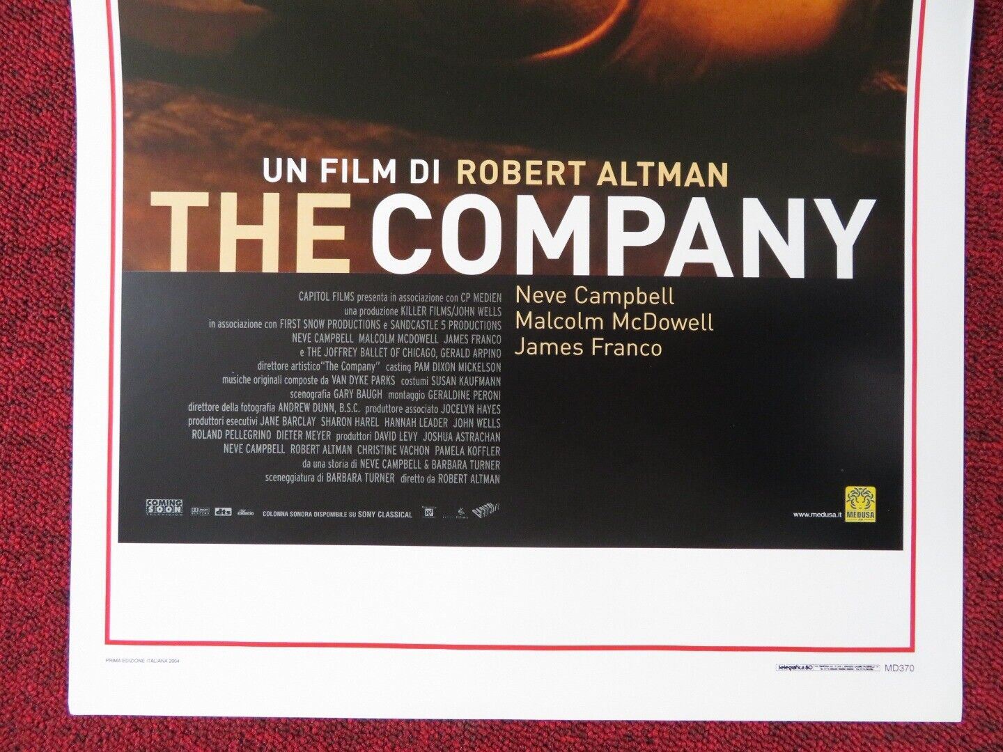 THE COMPANY ITALIAN LOCANDINA (27.5"x13") POSTER NEVE CAMPBELL 2003 Rendezvous Cinema Movie posters