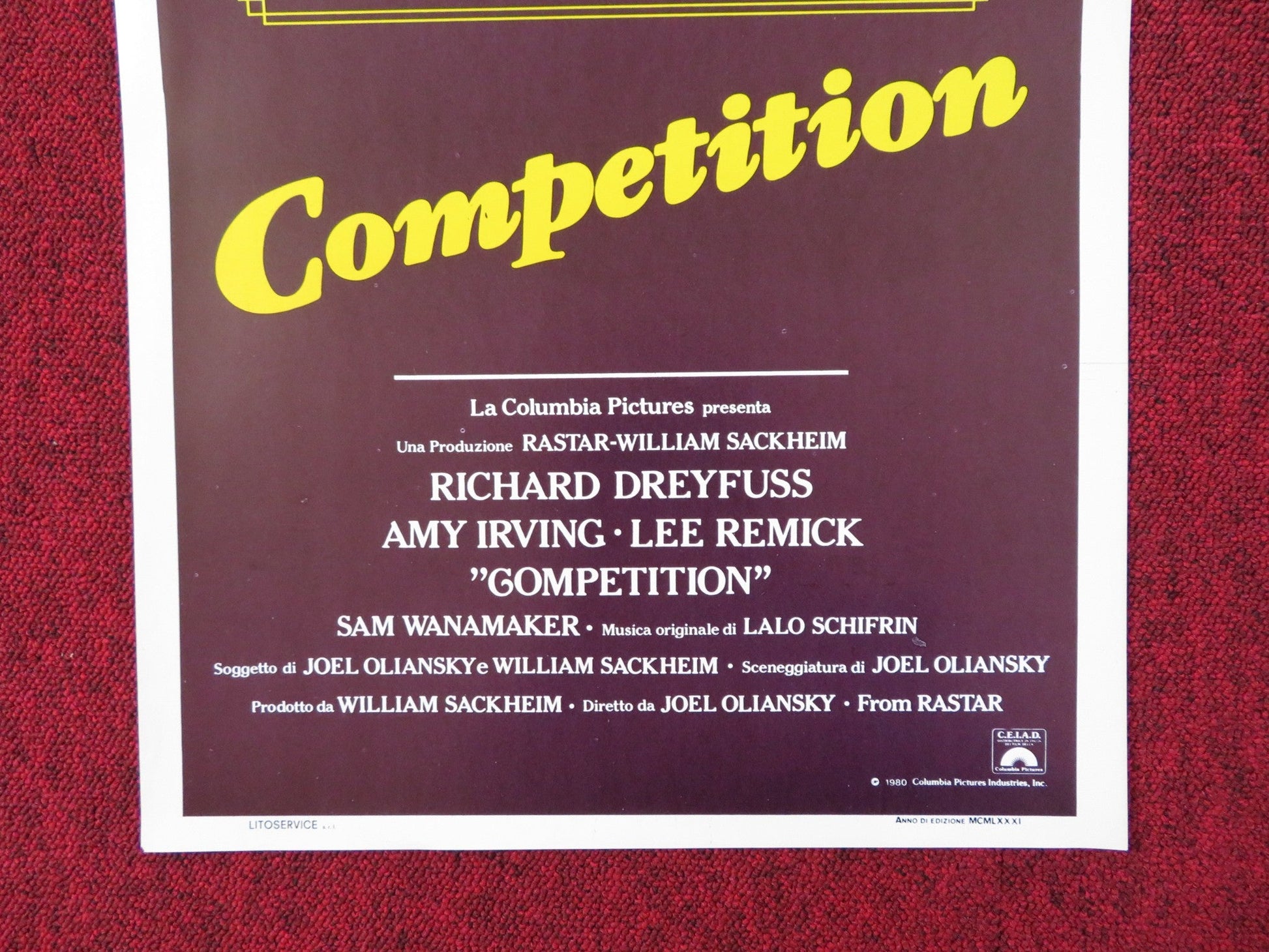 THE COMPETITION ITALIAN LOCANDINA POSTER RICHARD DREYFUSS AMY IRVING 1981 Rendezvous Cinema Movie posters