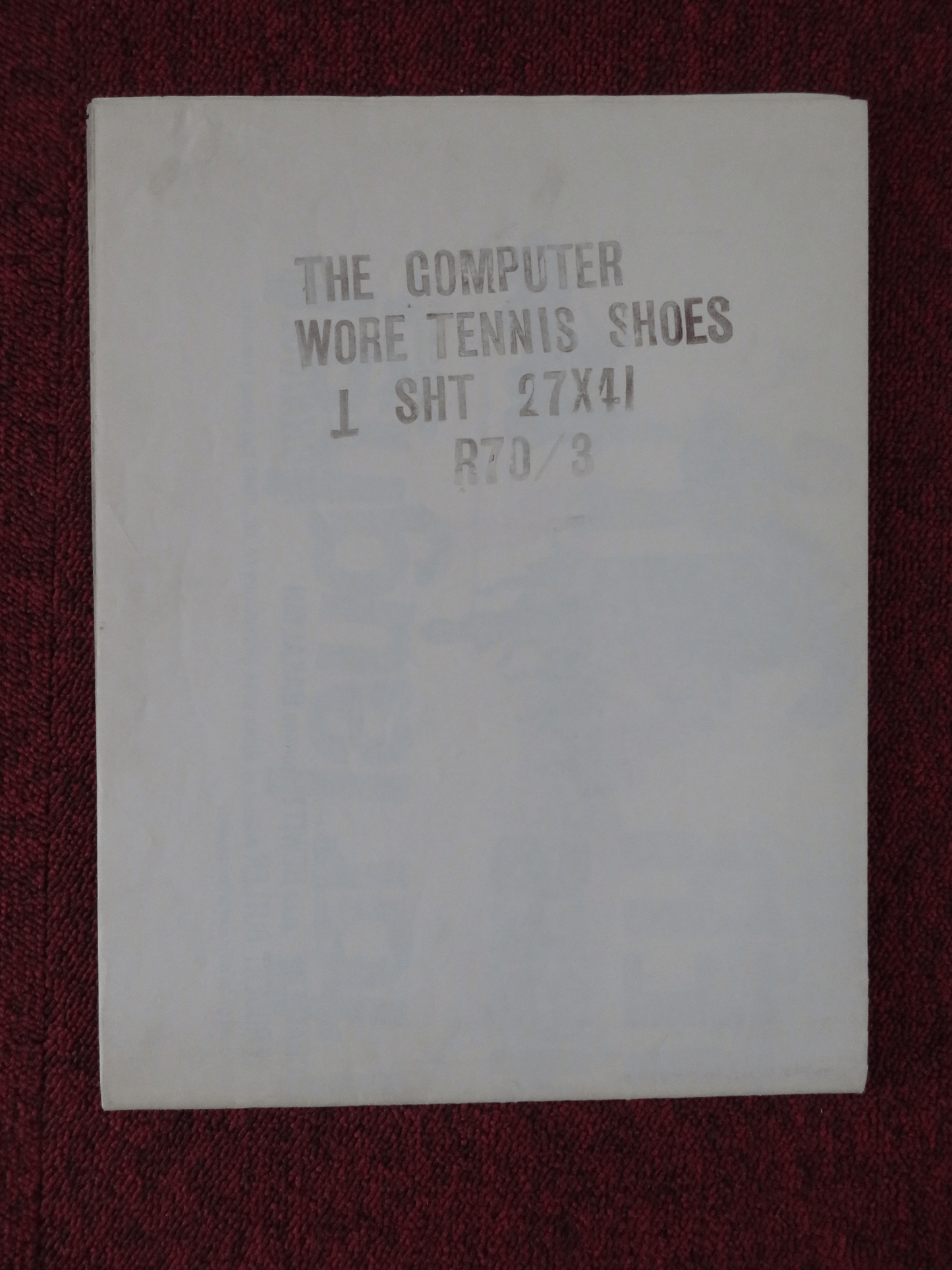 THE COMPUTER WORE TENNIS SHOES FOLDED US ONE SHEET POSTER DISNEY K. RUSSELL 1969 Rendezvous Cinema Movie posters